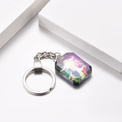 Personalized Photo Keychain in Stainless Steel scene 