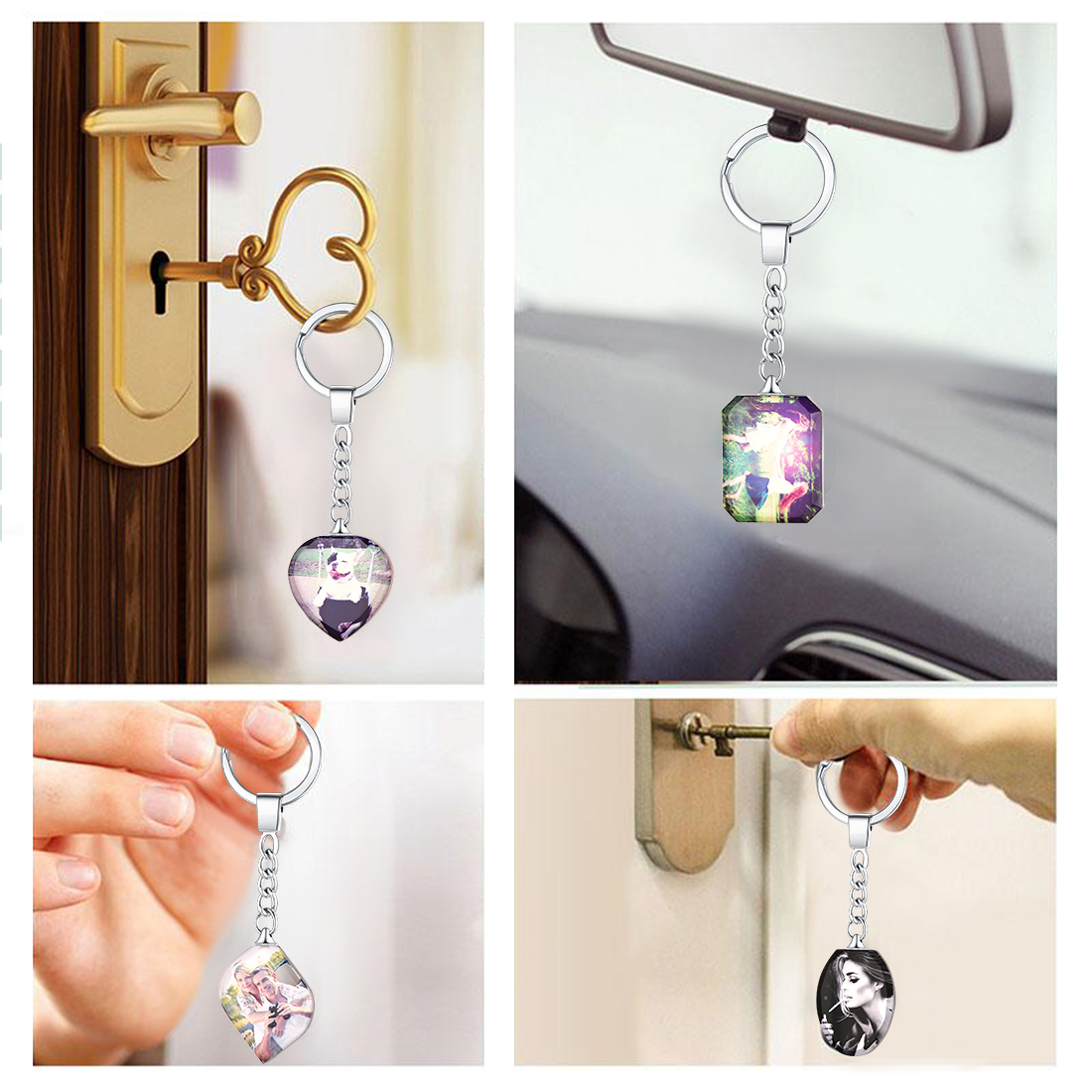 Personalized Photo Keychain in Stainless Steel special gift