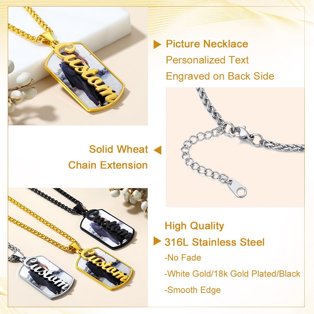 Personalized Photo Military Pendant Engraved 