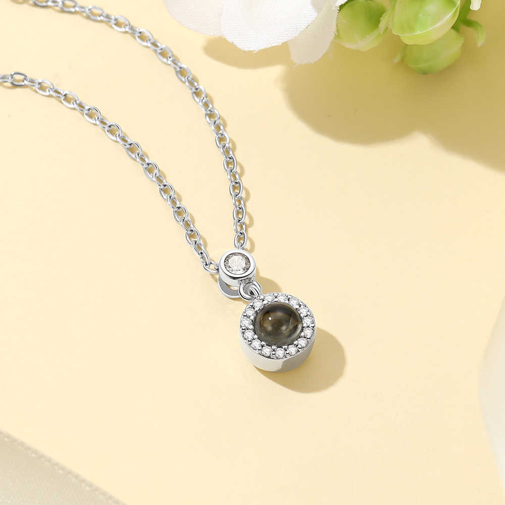 Personalized Photo Projection Necklace brass