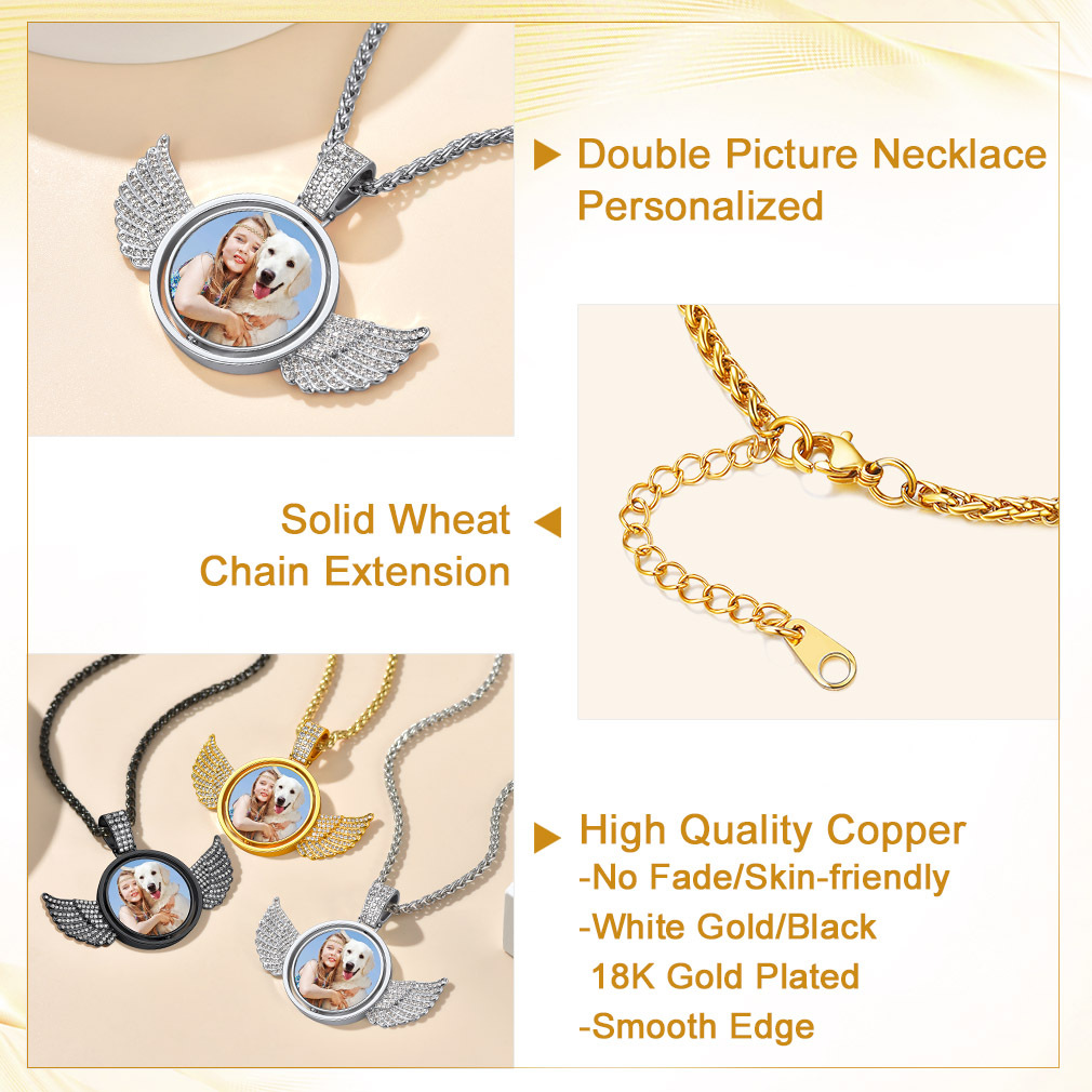 Personalized Picture Necklace Memory Jewelry detail