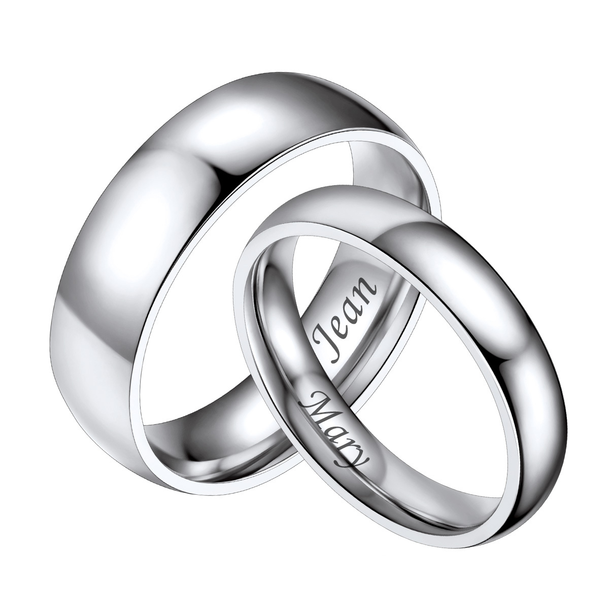 Personalized Minimalist Wedding Band Promise Rings for Couples