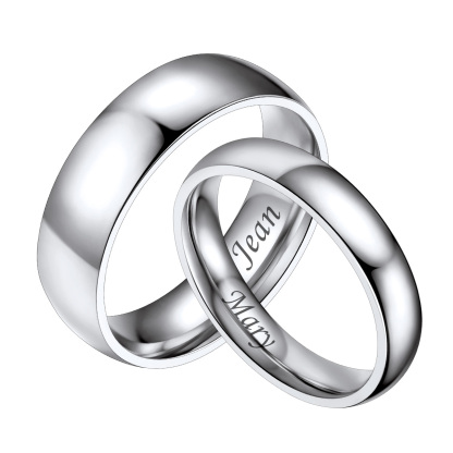Personalized Minimalist Wedding Band Promise Rings for Couples