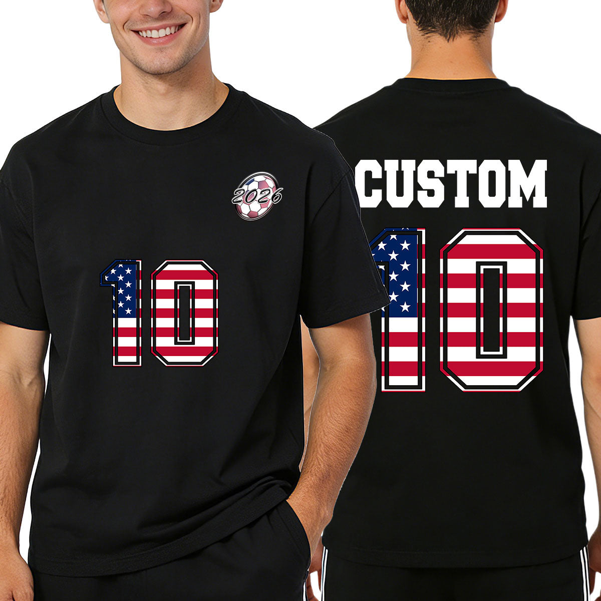 Personalized World Cup 2026 National Flag & Number Jersey Tee 