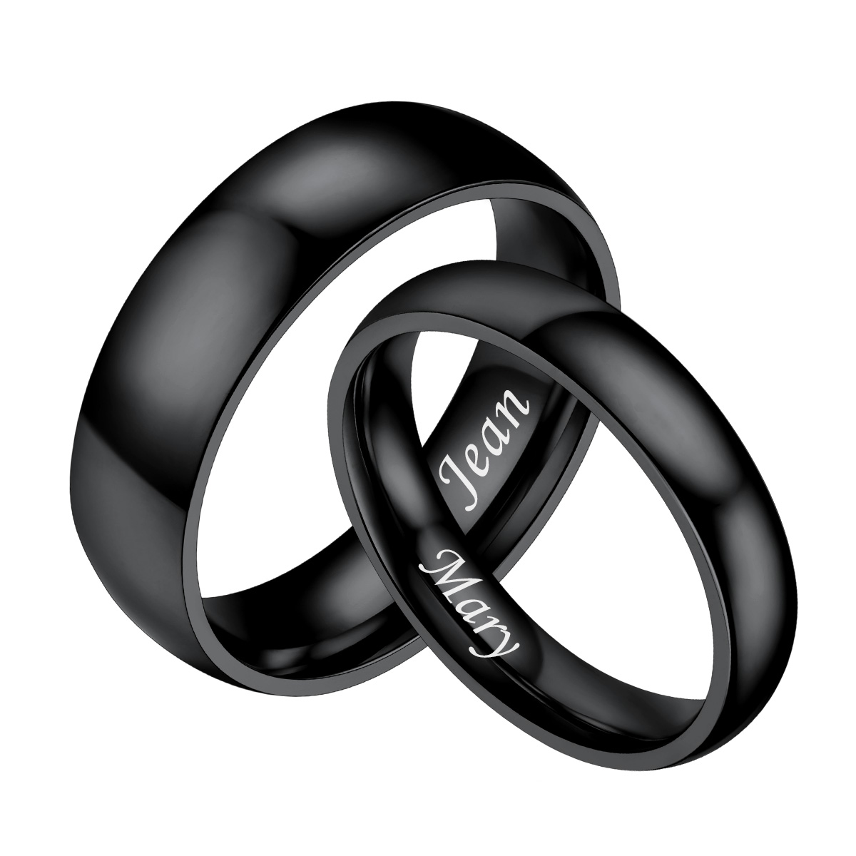 Personalized Minimalist Wedding Band Promise Rings for Couples