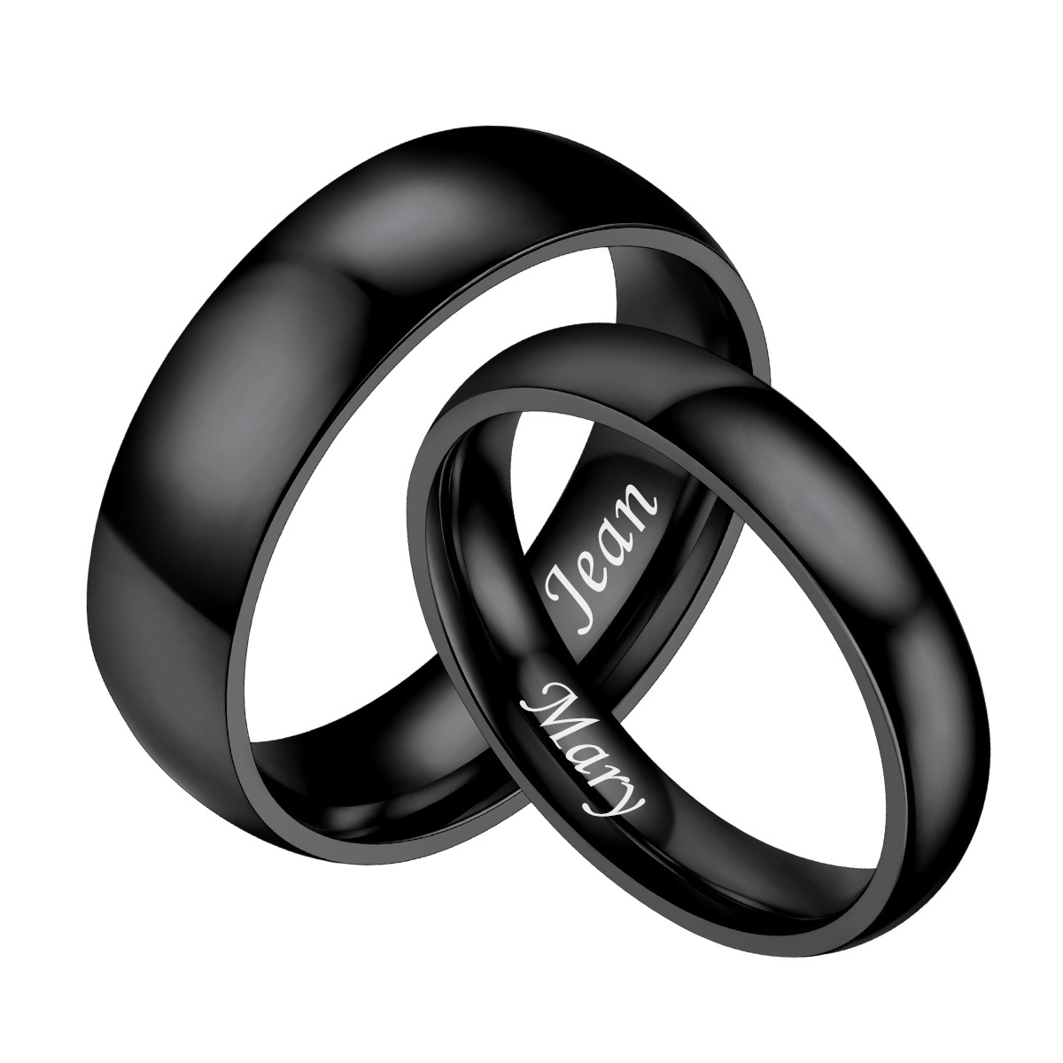 Personalized Minimalist Wedding Band Promise Rings for Couples