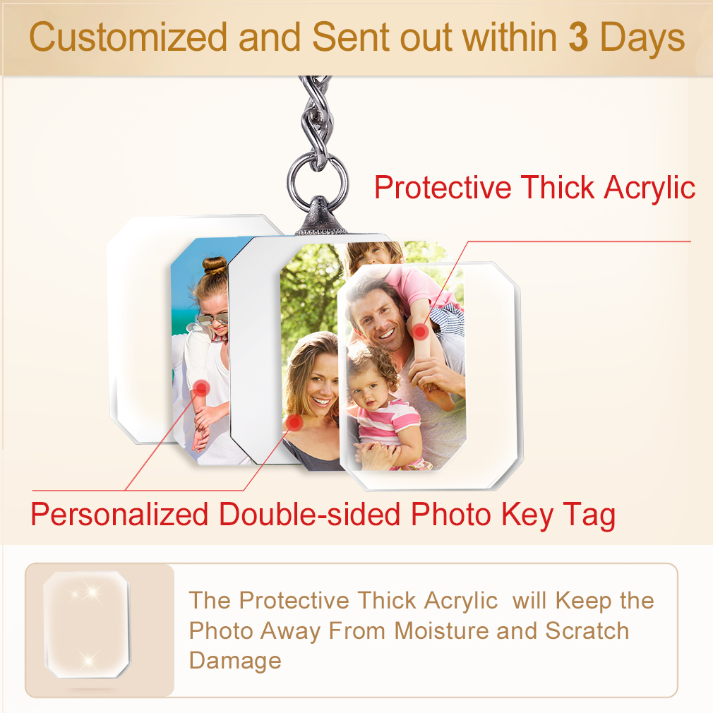 Personalized double sided Photo Keychain