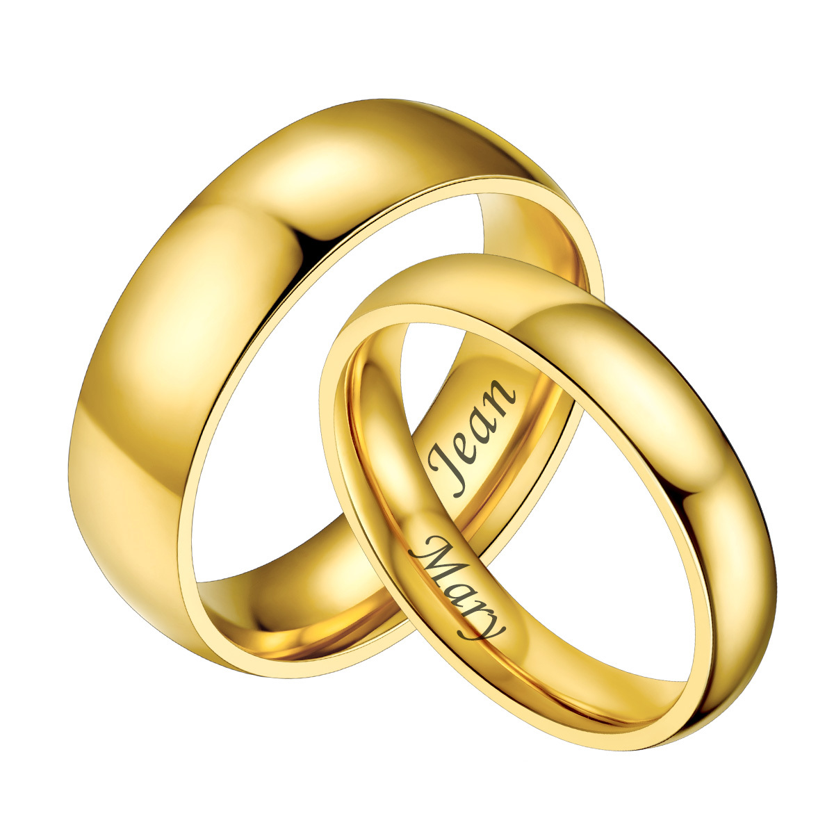 Personalized Minimalist Wedding Band Promise Rings for Couples