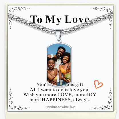 Photo Military Tag Picture Necklace  