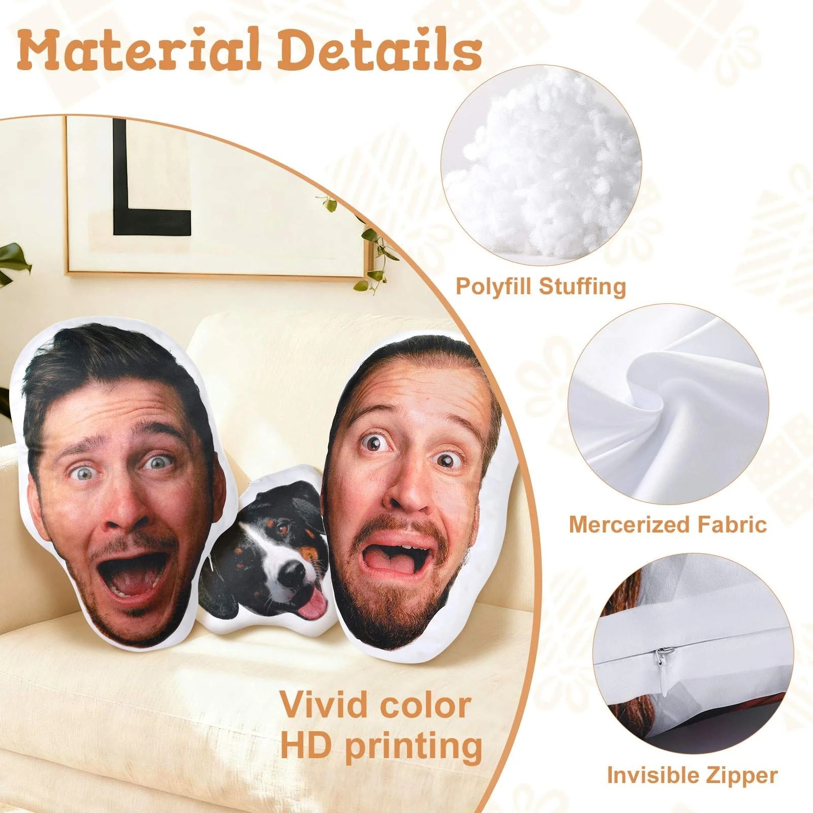 Photo Pillow with Picture Double Detail