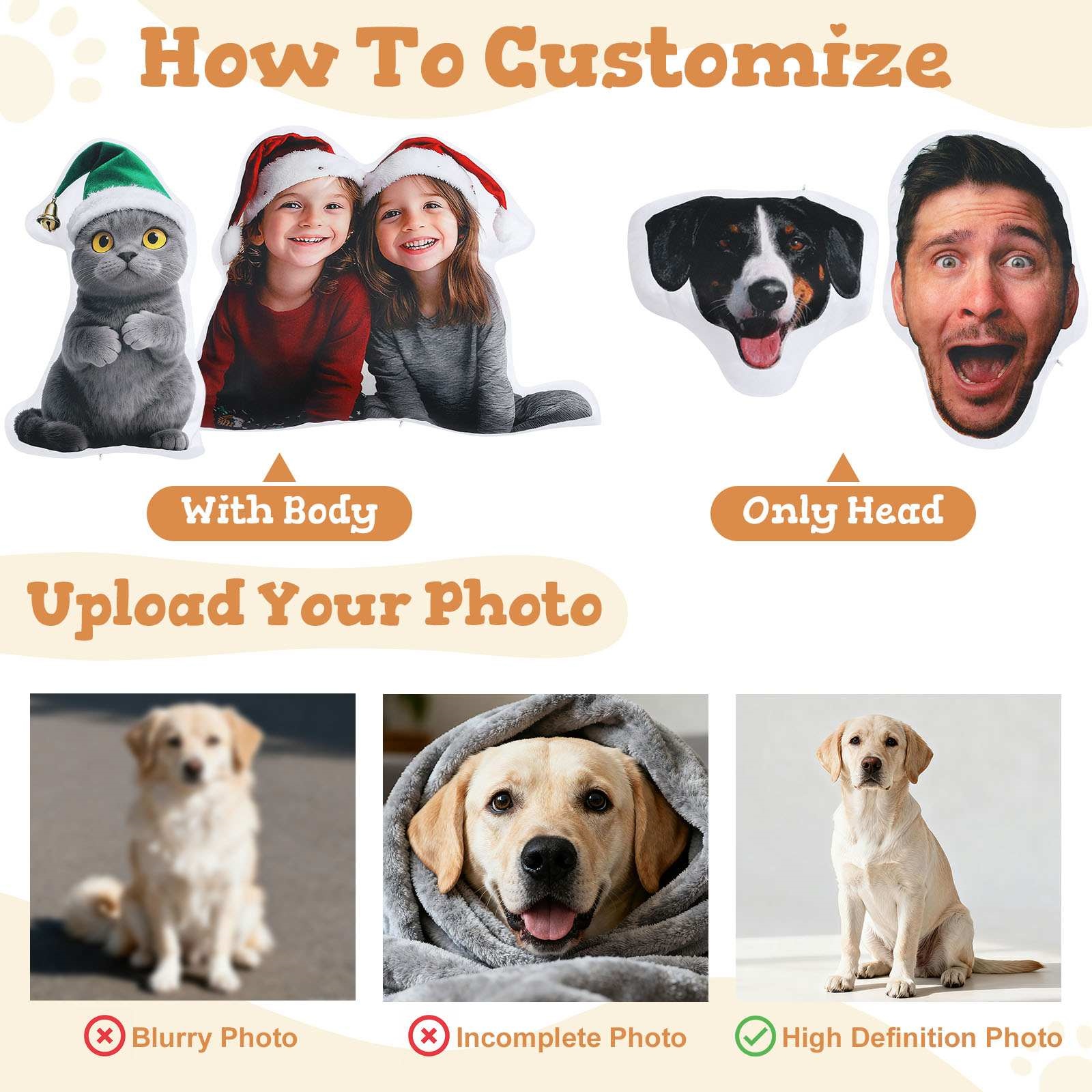 Photo Pillow with Picture customization