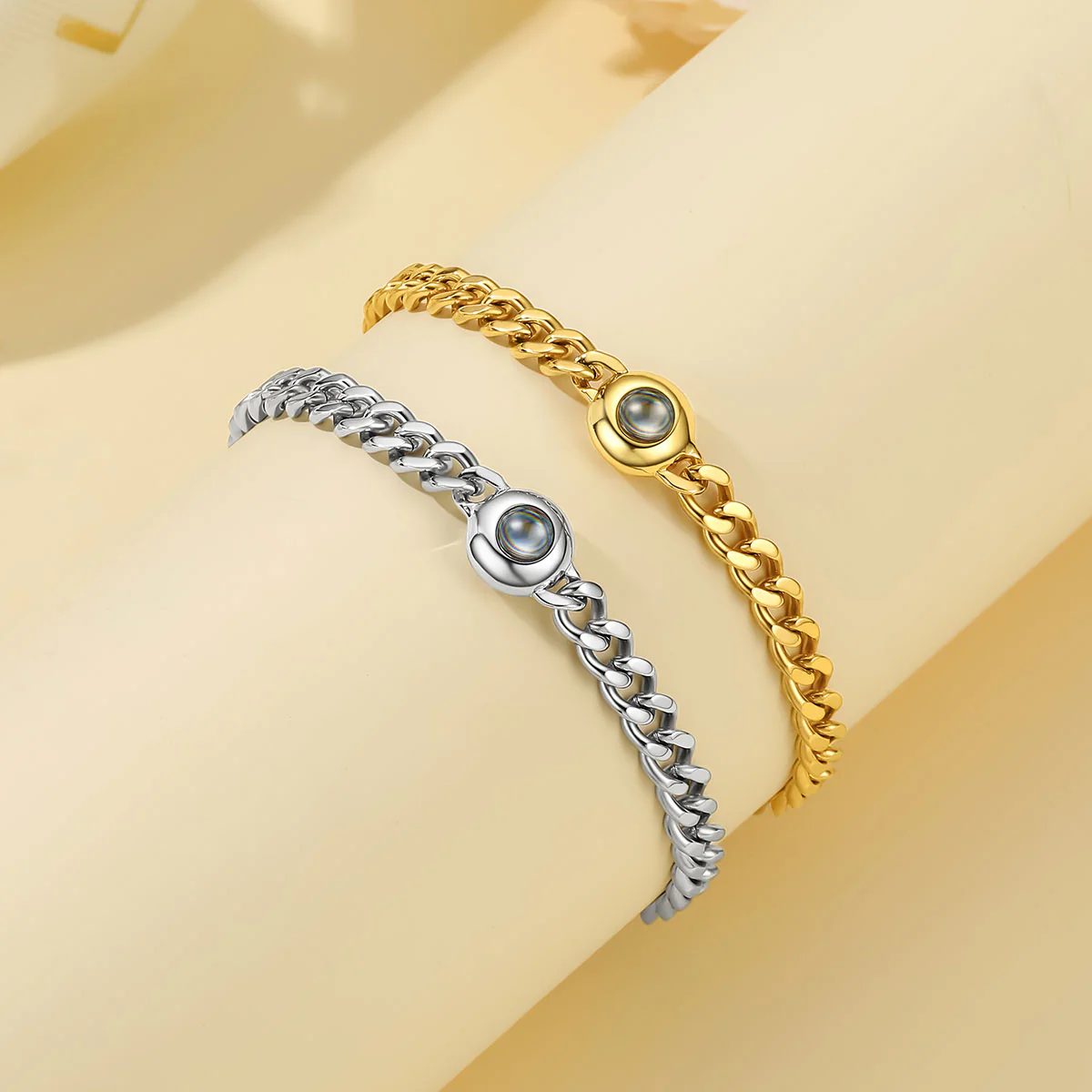 Photo Projection Bracelet Cuban Chain Bracelet in different color