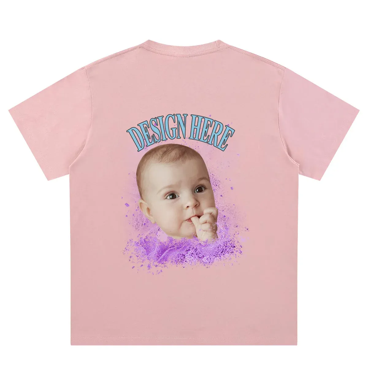 Pink back Custom Photo T-Shirts 
