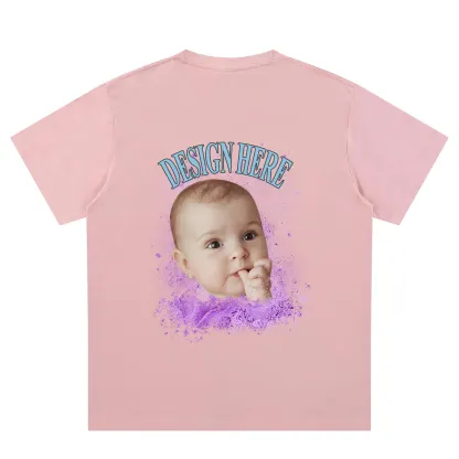 Pink back Custom Photo T-Shirts 