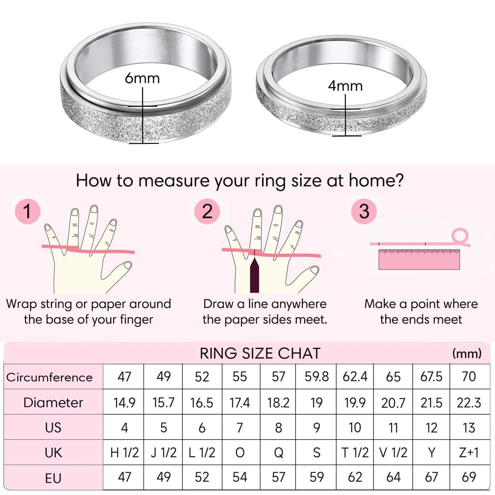 Promise Rings for Couple Dimension Durable Solid