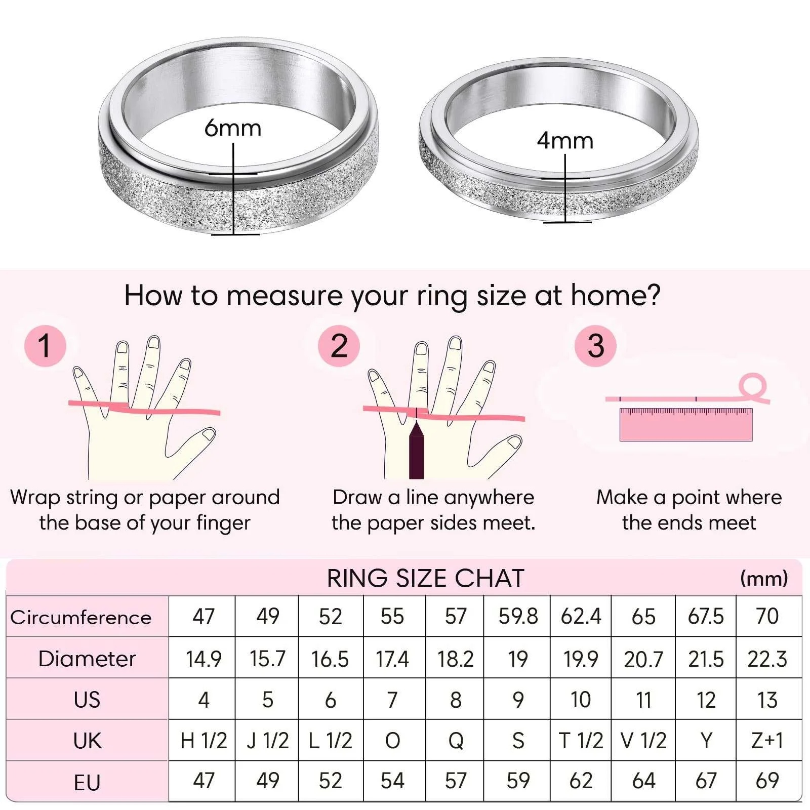 Promise Rings for Couple Dimension Durable Solid