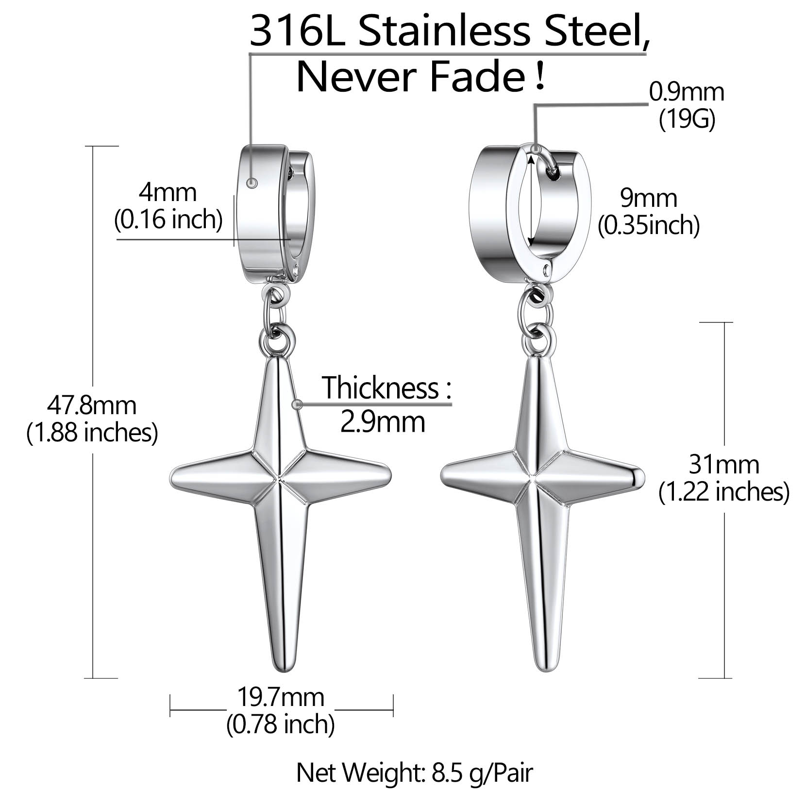 Flash Sale Star Hoop Dangle Drop Earrings for Women