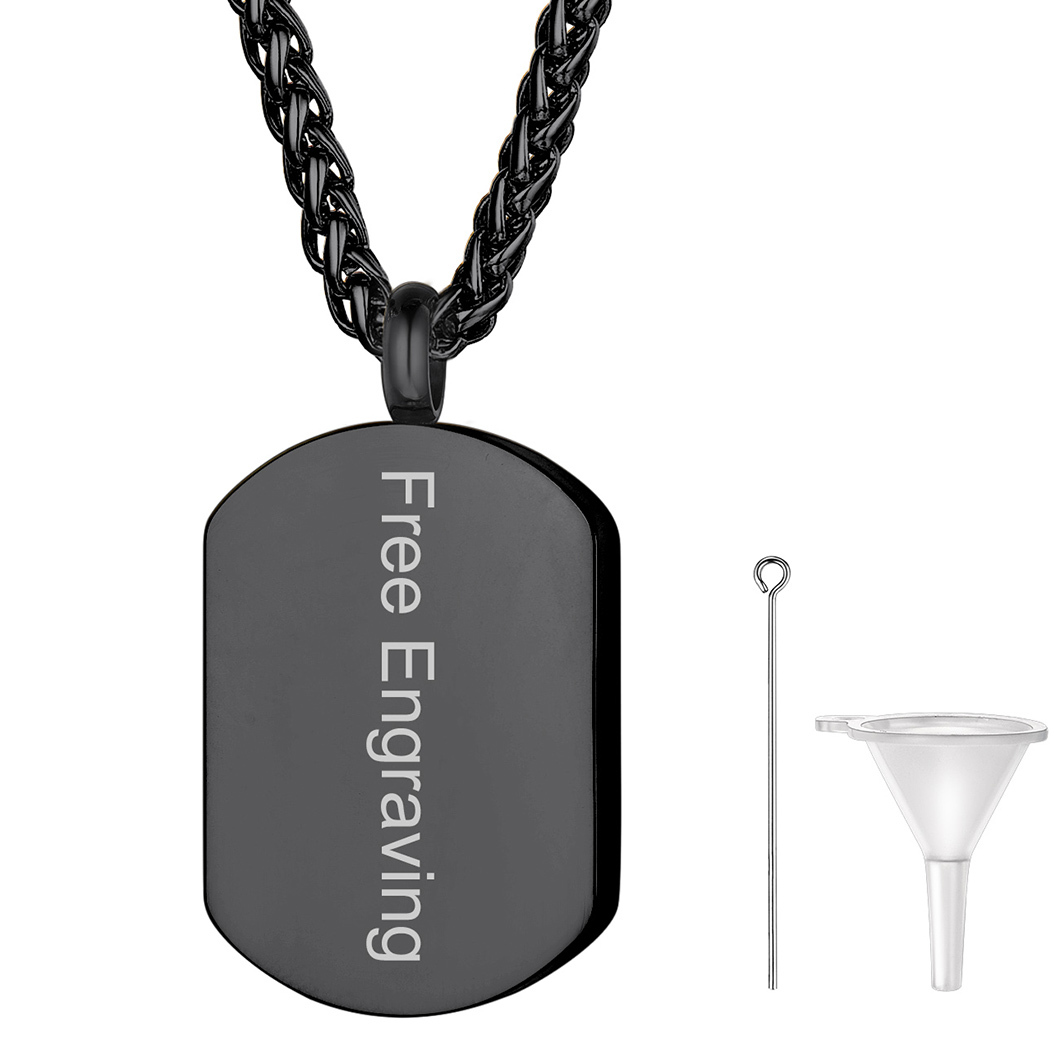 Urn Cremation Engraved Pendant Necklace for Ashes Memorial Jewelry