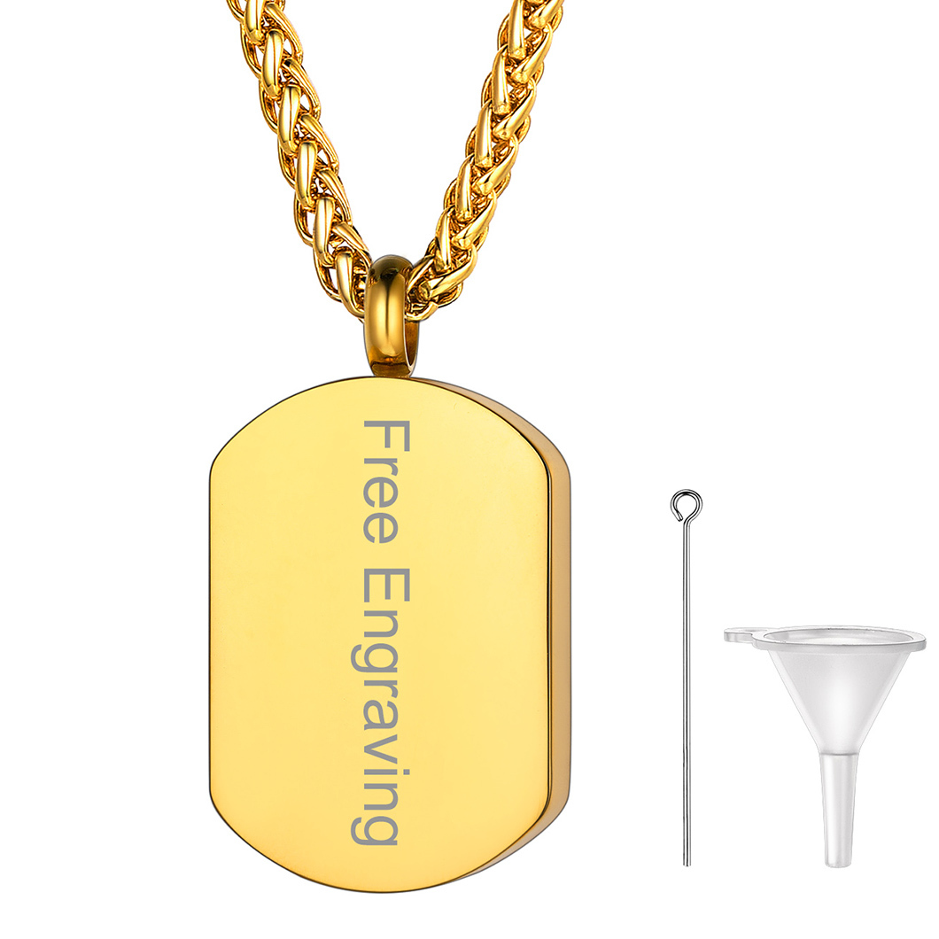 Urn Cremation Engraved Pendant Necklace for Ashes Memorial Jewelry