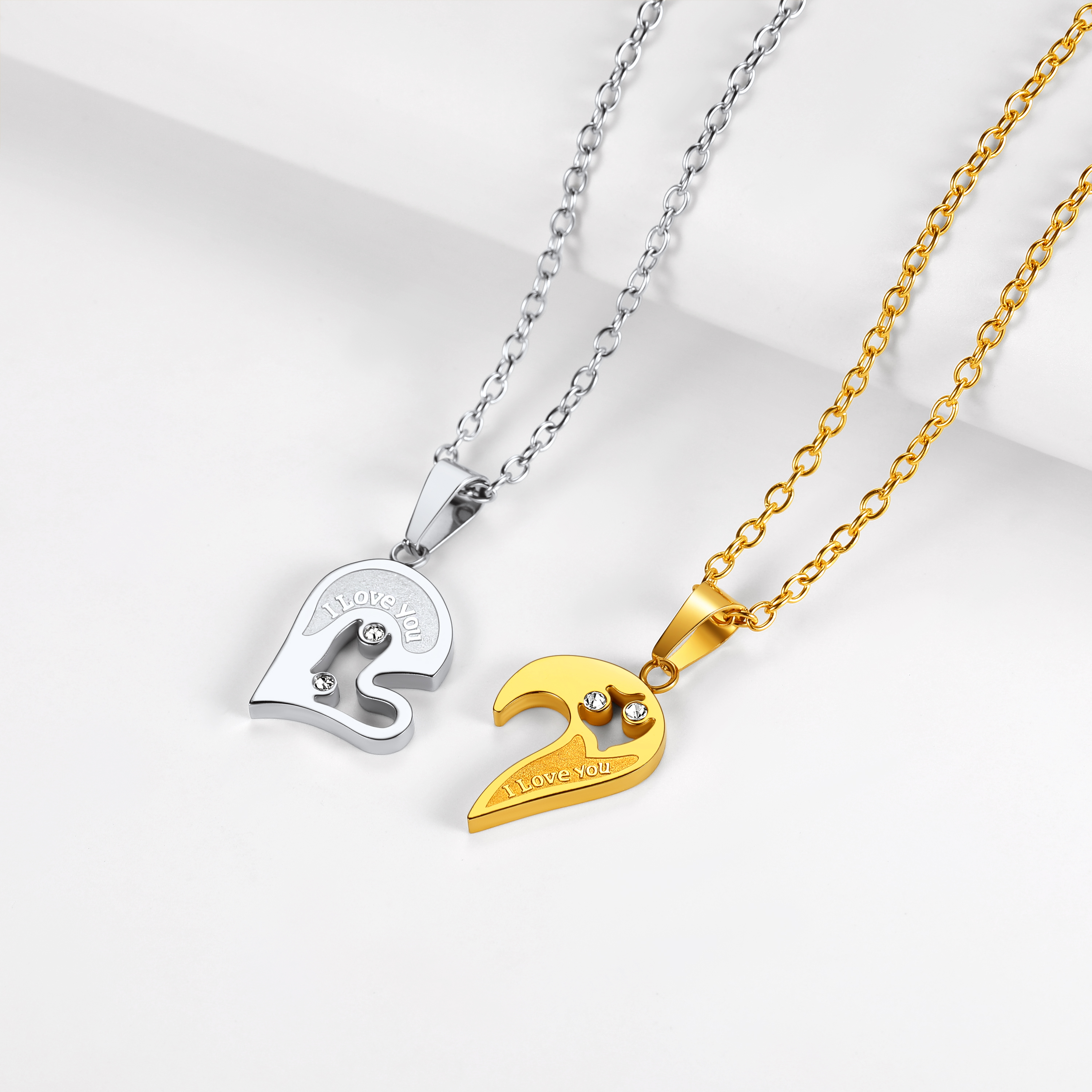 Heart Puzzle Piece Couple Necklace Valentine's Day Gift