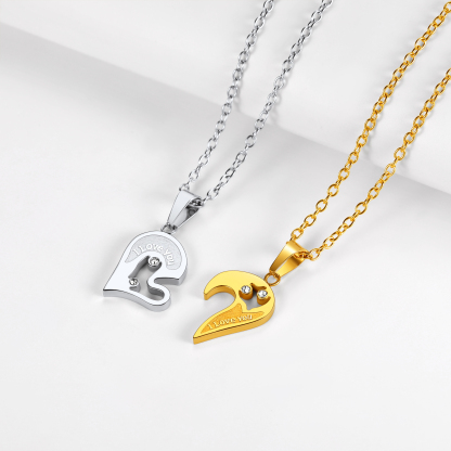 Heart Puzzle Piece Couple Necklace Valentine's Day Gift
