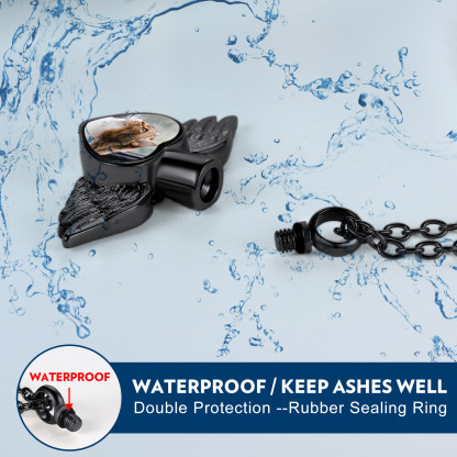 Personalized Angel Wings Urn Necklace for Ashes with Photo waterproof