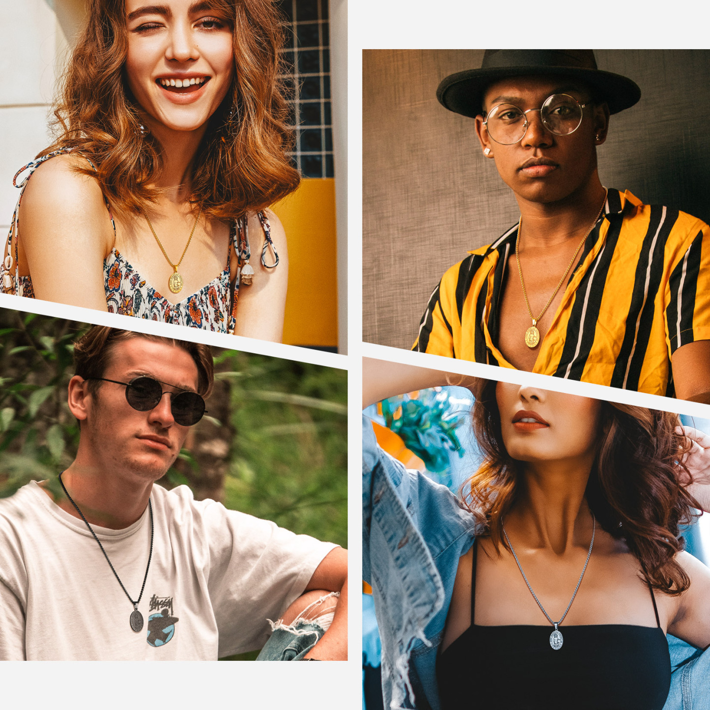 Custom Name Engraved Saint Sebastian Necklace model show