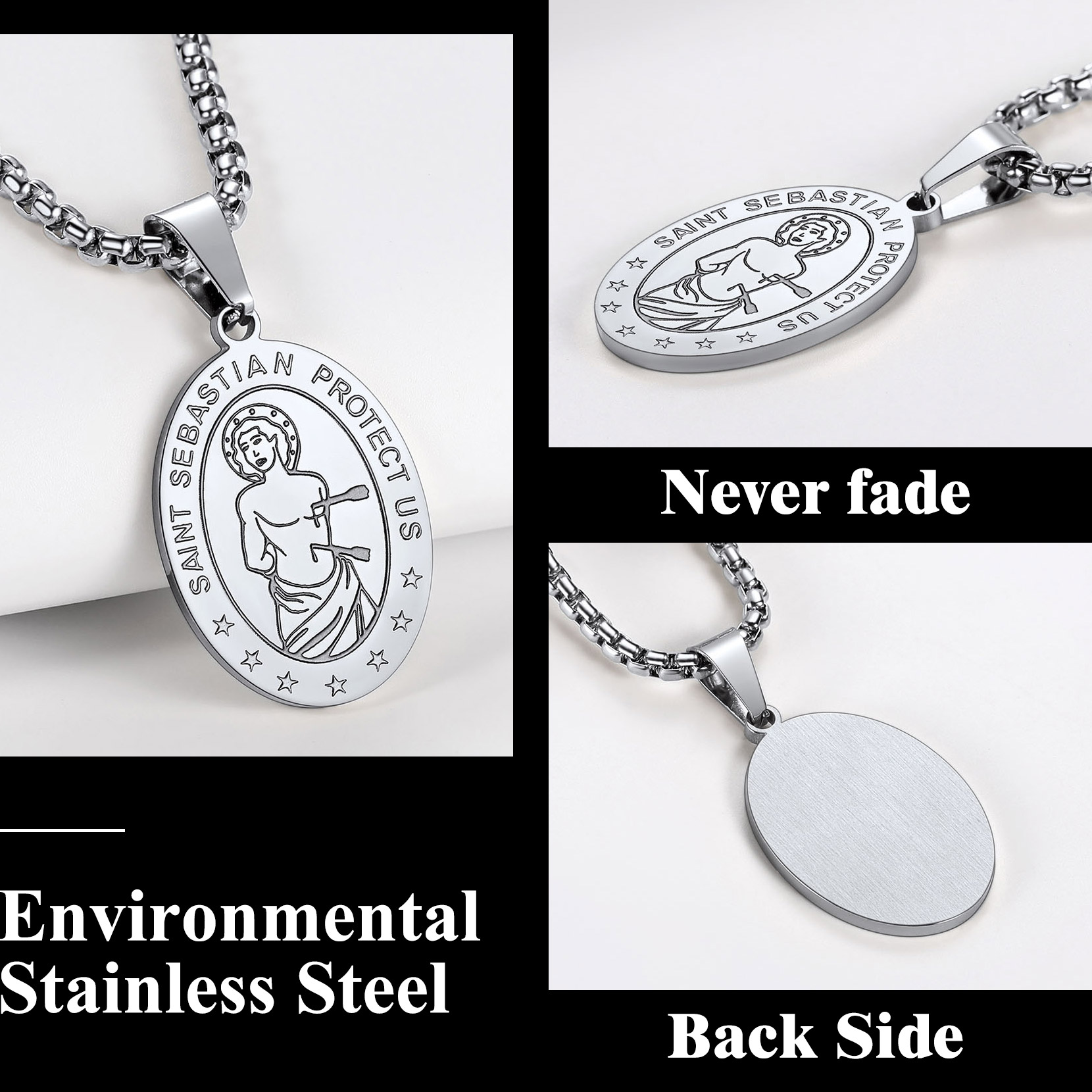 Custom Saint Sebastian Necklace for Women Men