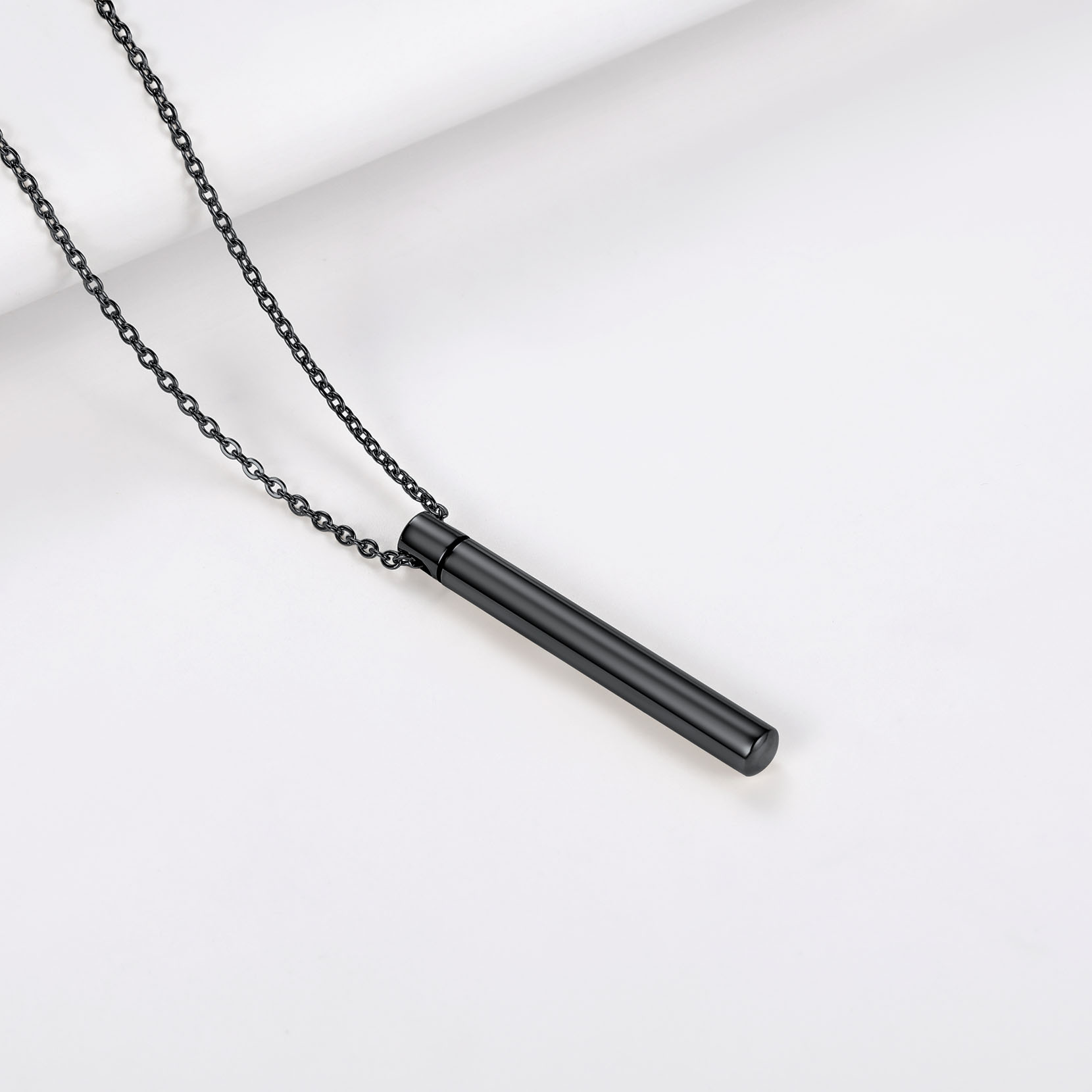 Custom Engraved Cremation Urn Necklace for Ashes black occasion