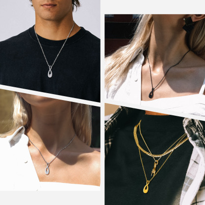 Custom Engraved Urn Cremation Infinity Necklace for Ashes models