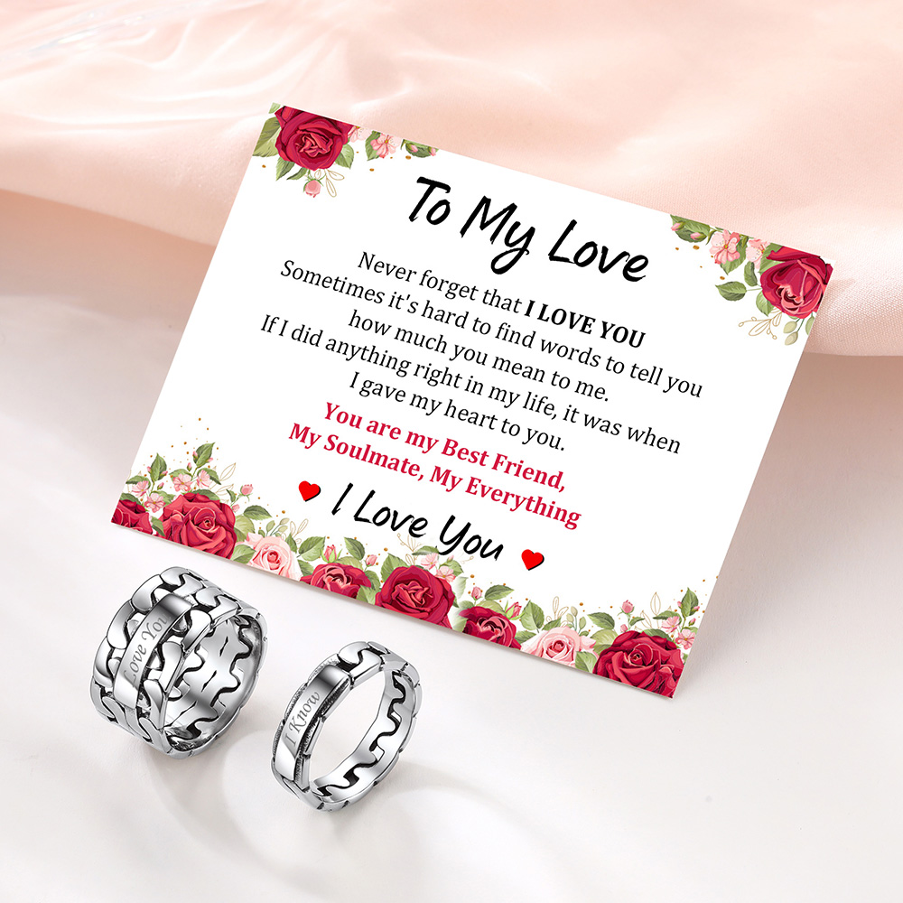 Cuban Link Chain Band Cool Stacking Ring For Men