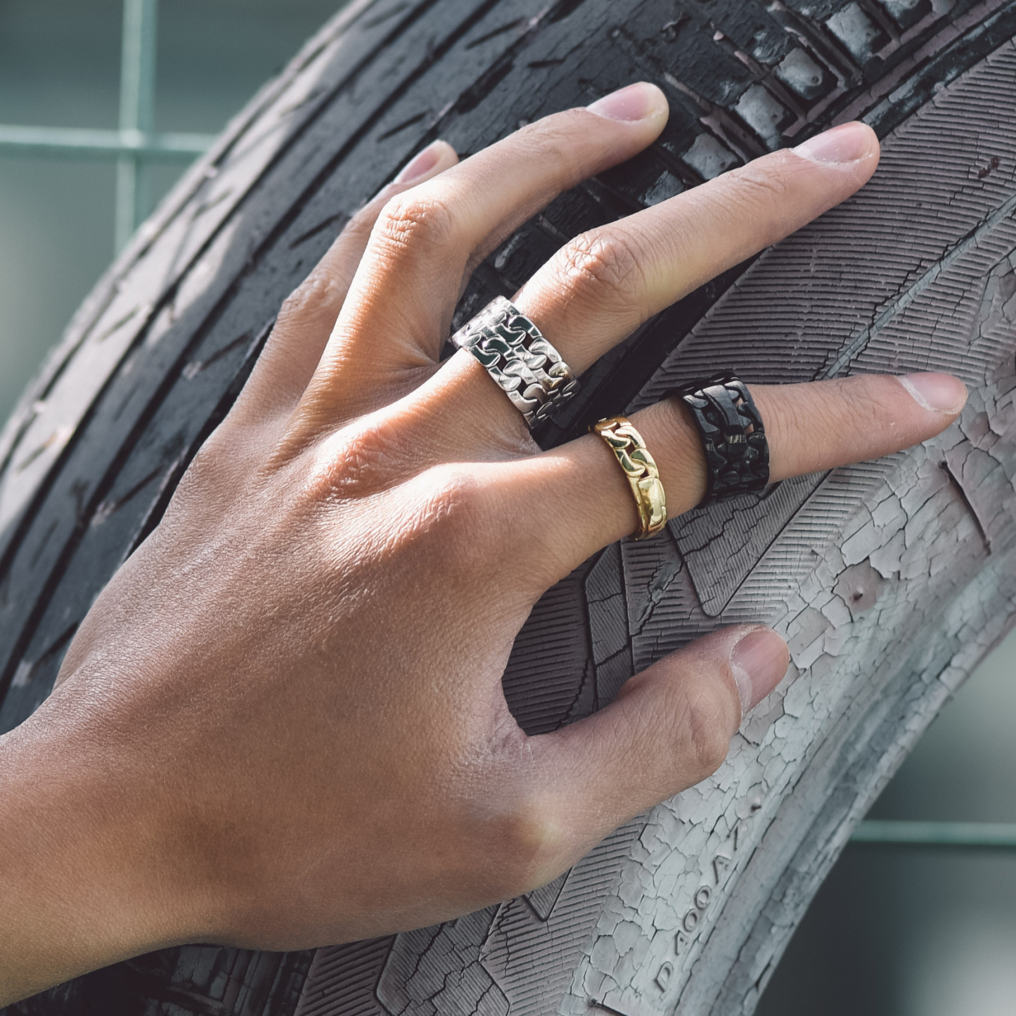 Men Chucky Thumb Stainless Steel Rings Big Fashion Band Ring model s l