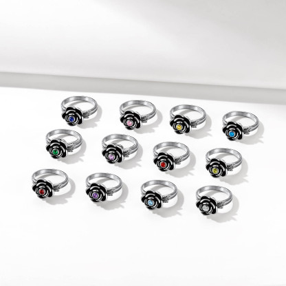 Custom Birthstone Rose Cremation Urn Ring for Ashes for Women collection