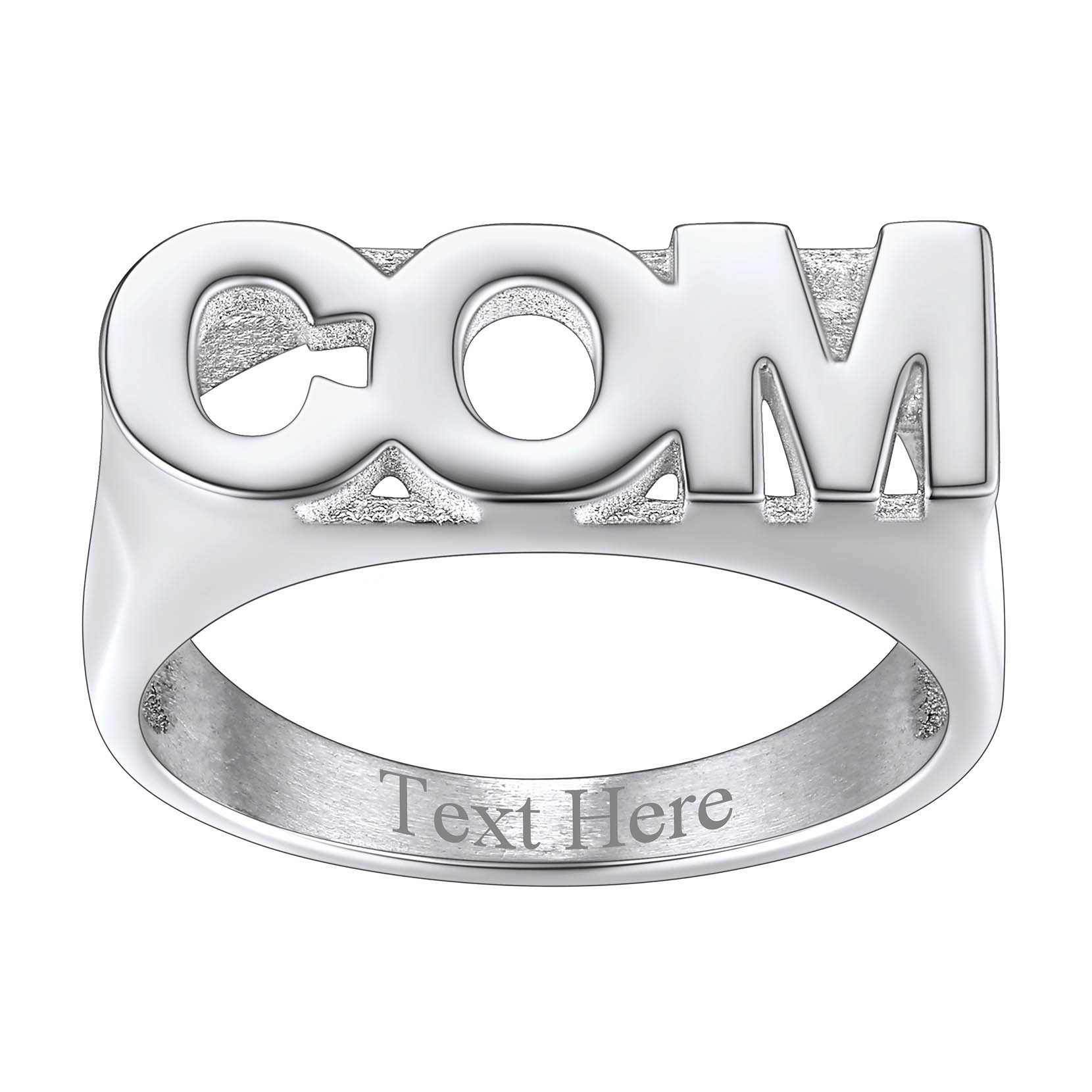 Custom Name Number Signet Rings for Women silver 3