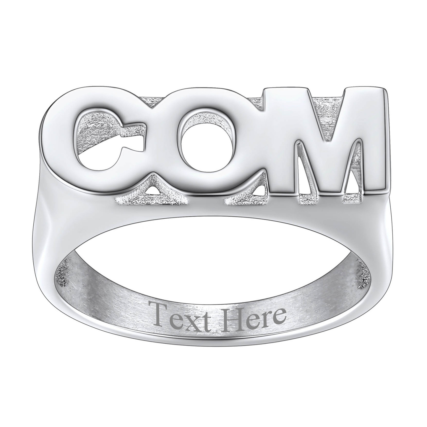 Custom Name Number Signet Rings for Women silver 3