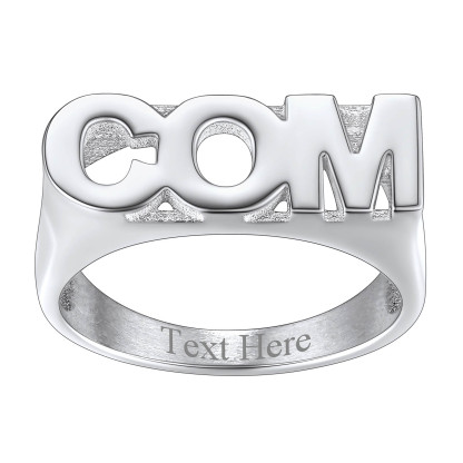 Custom Name Number Signet Rings for Women silver 3