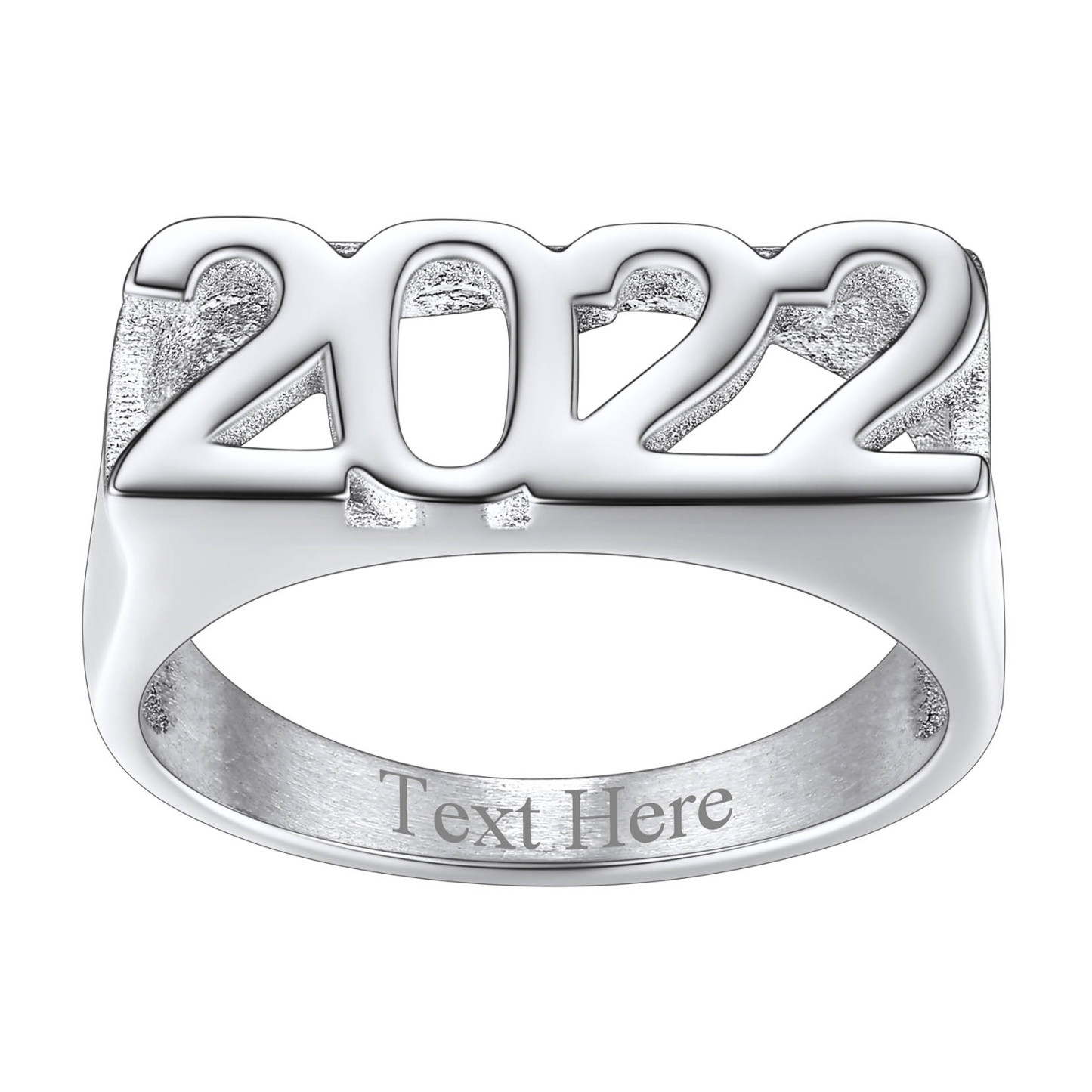 Custom Name Number Signet Rings for Women silver 4