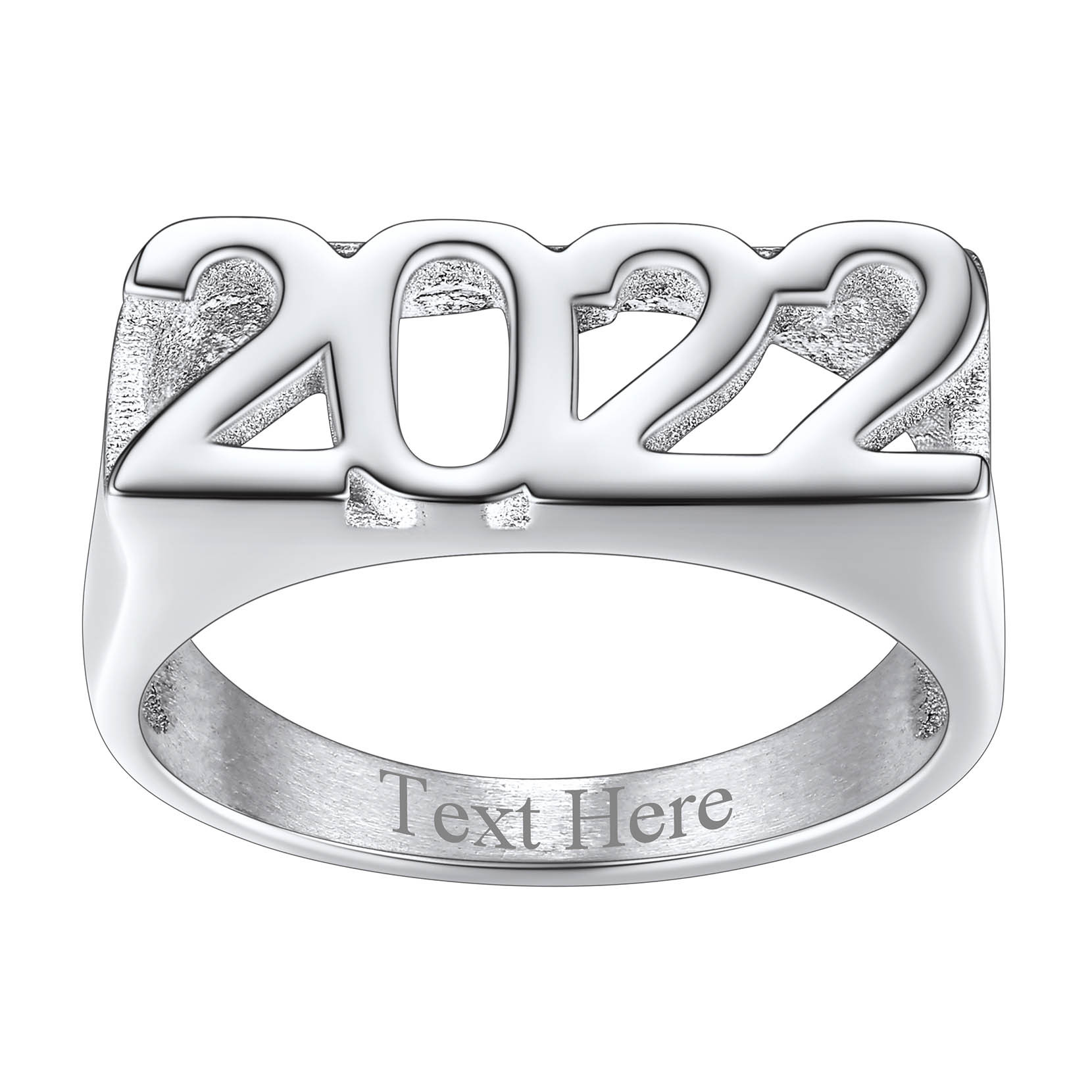 Custom Name Number Signet Rings for Women silver 4