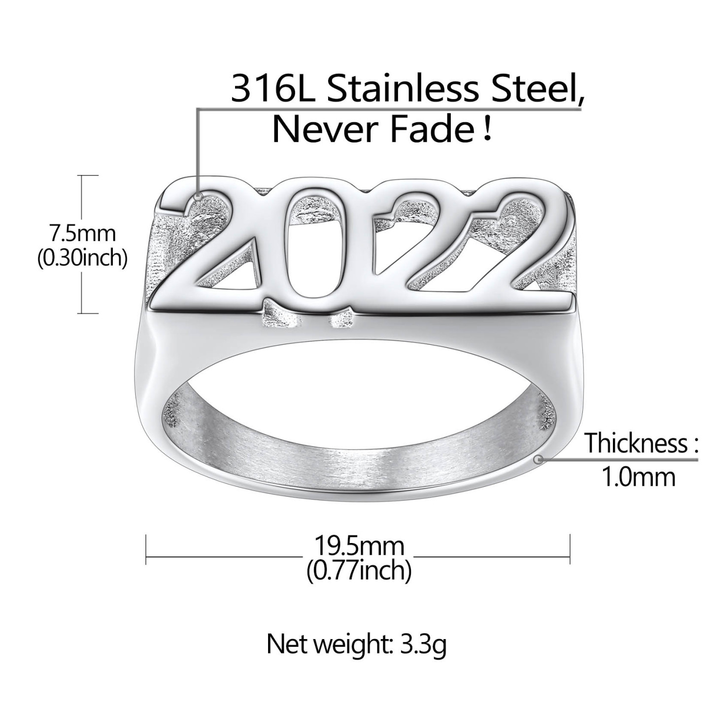 Custom Name Number Signet Rings for Women size 4