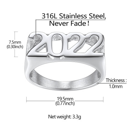 Custom Name Number Signet Rings for Women size 4