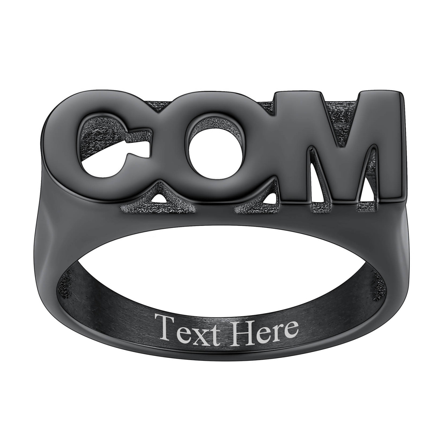 Custom Name Number Signet Rings for Women black 3