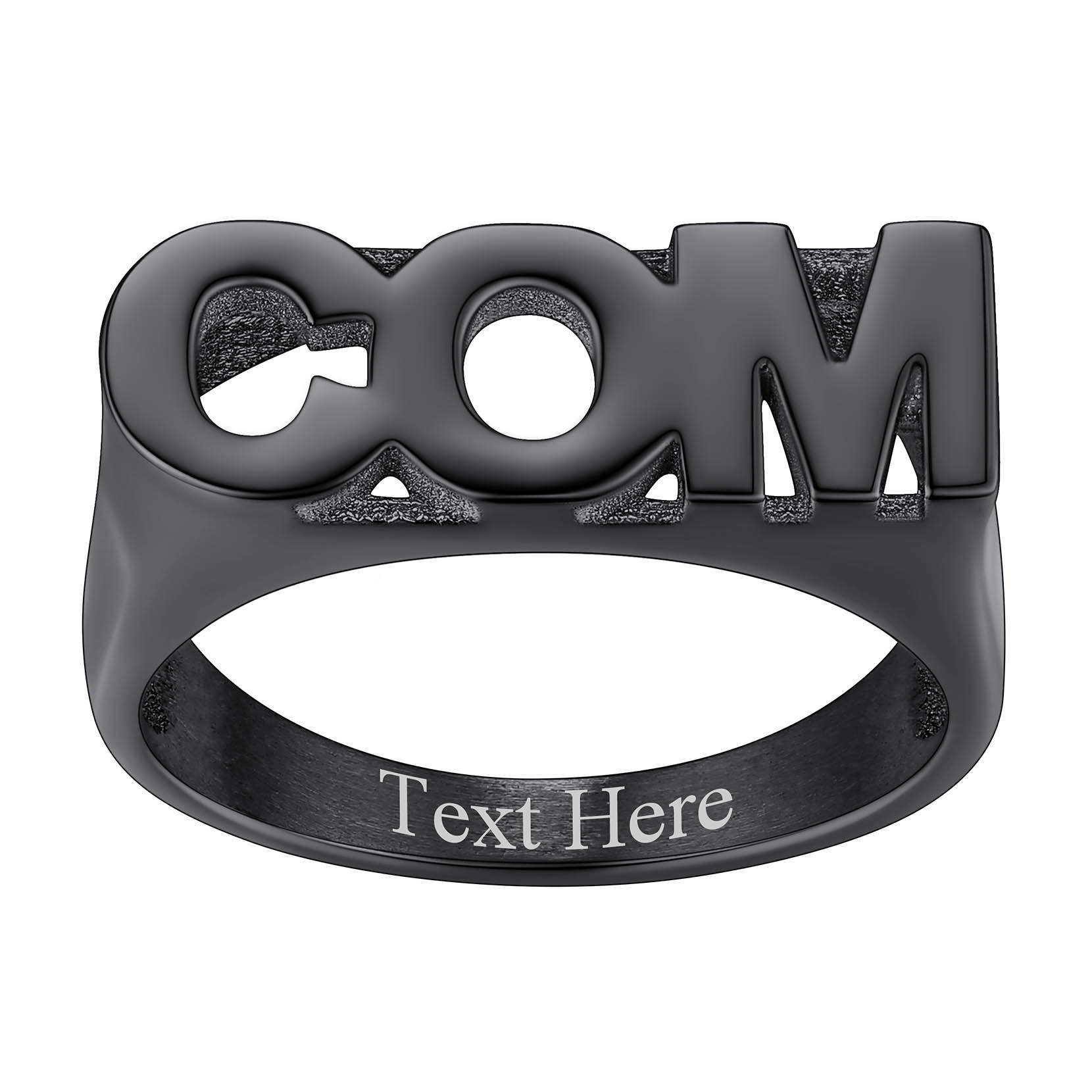 Custom Name Number Signet Rings for Women black 3