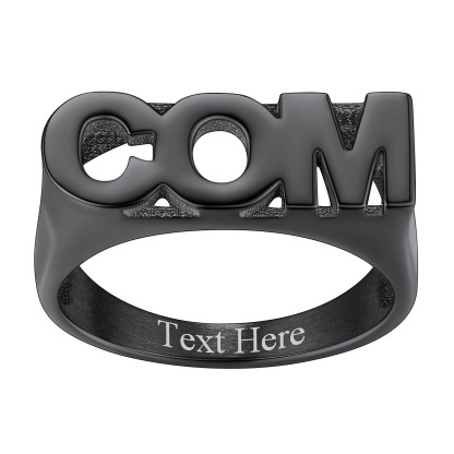 Custom Name Number Signet Rings for Women black 3