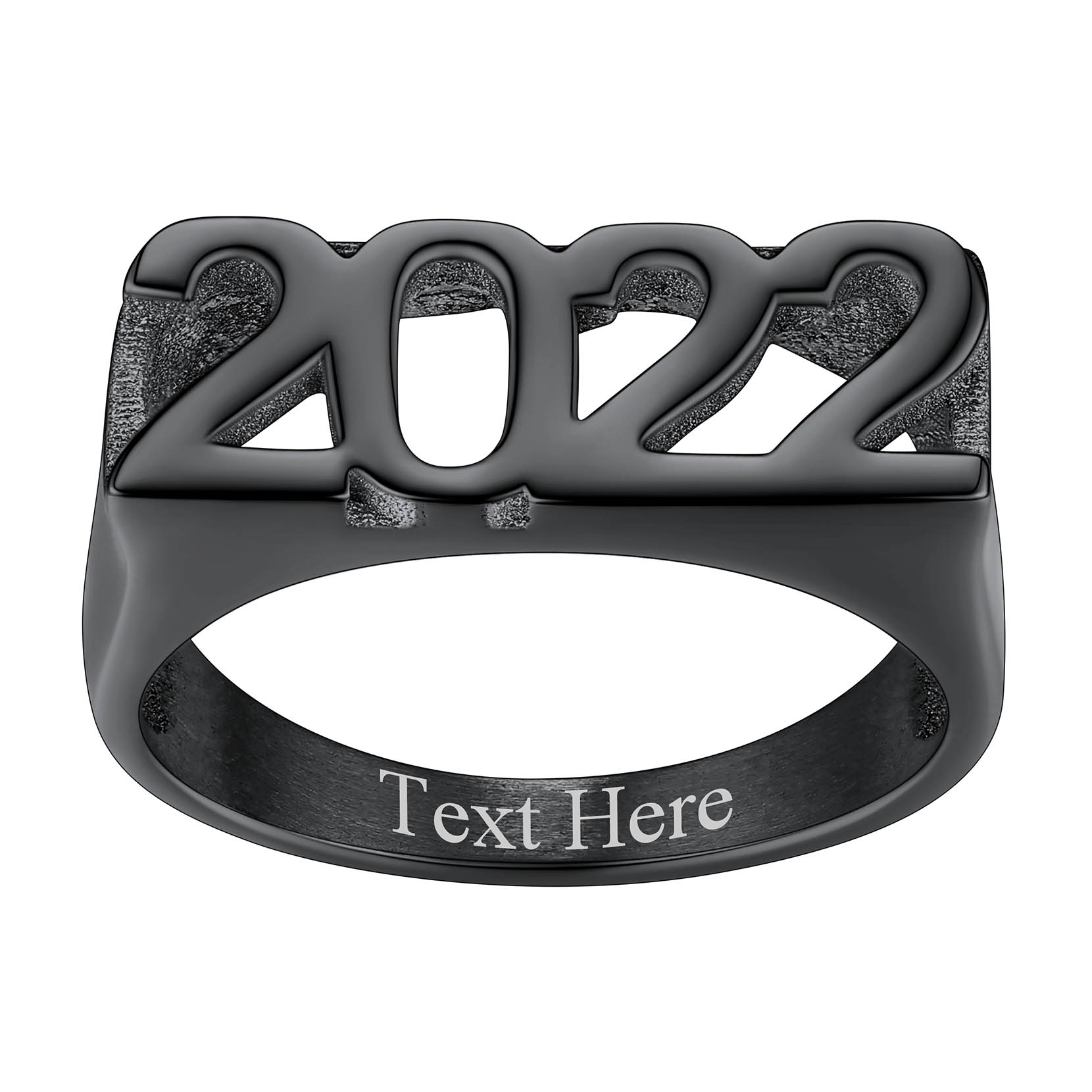 Custom Name Number Signet Rings for Women black 4