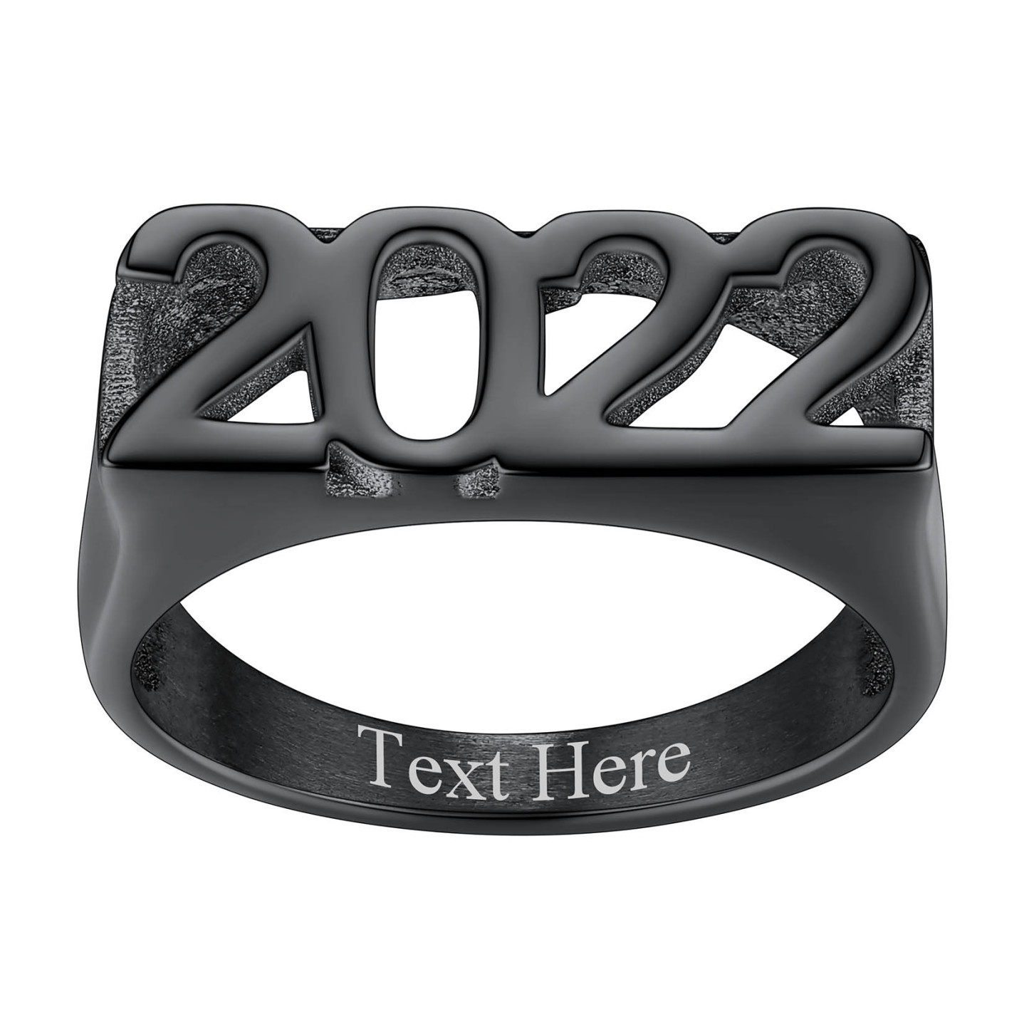 Custom Name Number Signet Rings for Women black 4