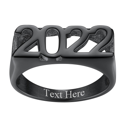 Custom Name Number Signet Rings for Women black 4