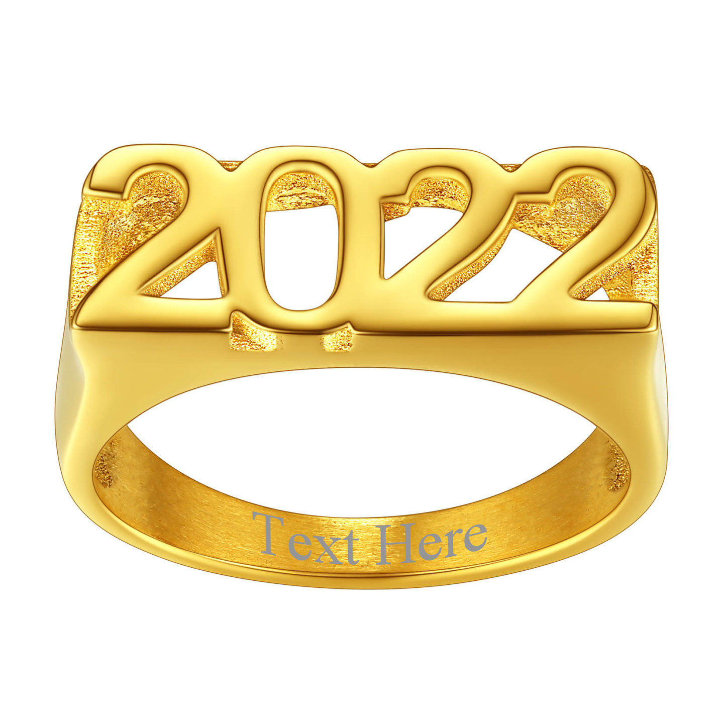 Custom Name Number Signet Rings for Women gold 4