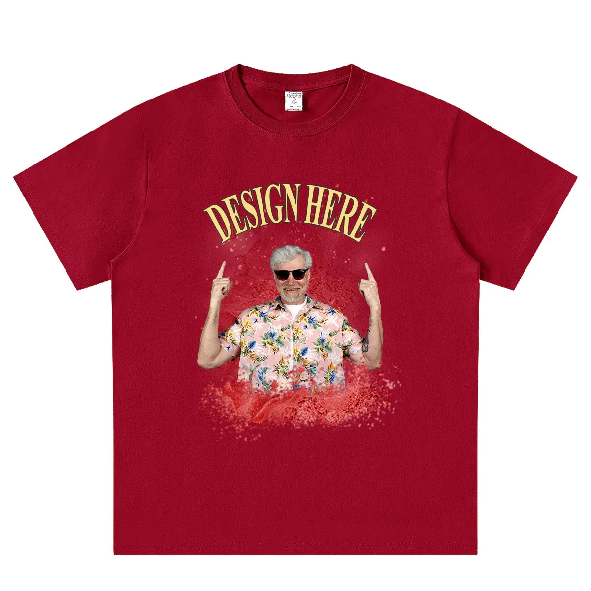 Dark Red front Custom Photo and Text T-Shirts