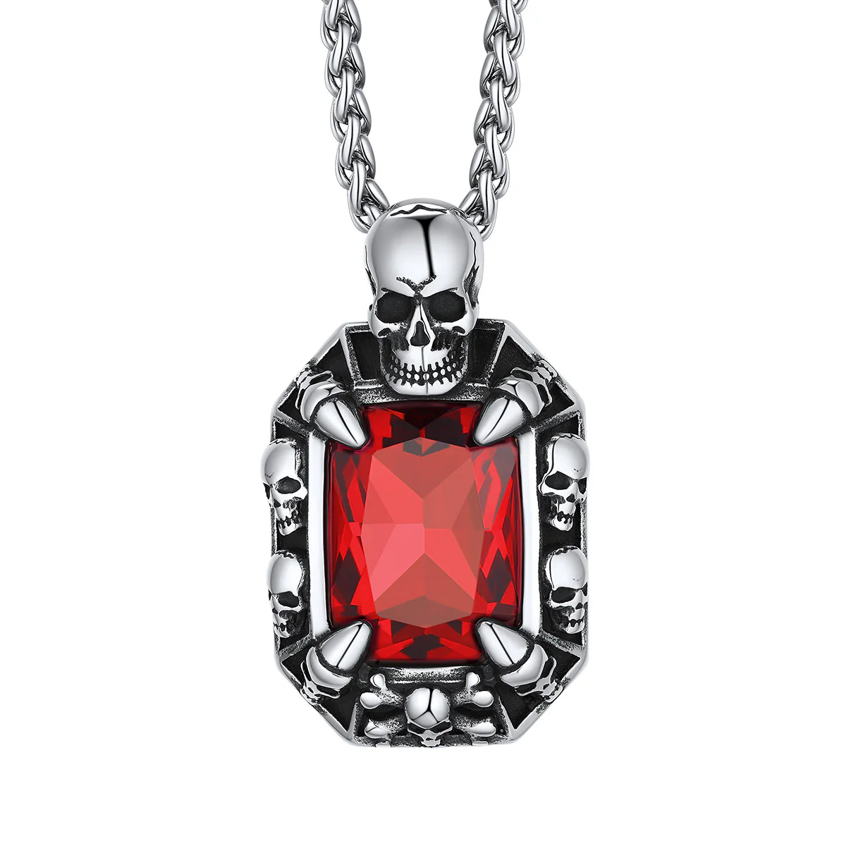 Gothic Stone Skull Necklace