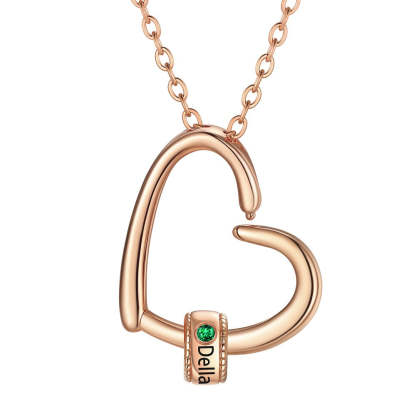 Personalized 1-4 Name Birthstone Bead Mom Necklace | Mother's Day Gift rose gold 1